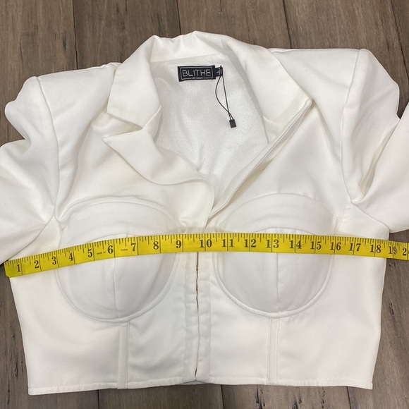 Blithe corset cropped blazer jacket white - Picture 8 of 9